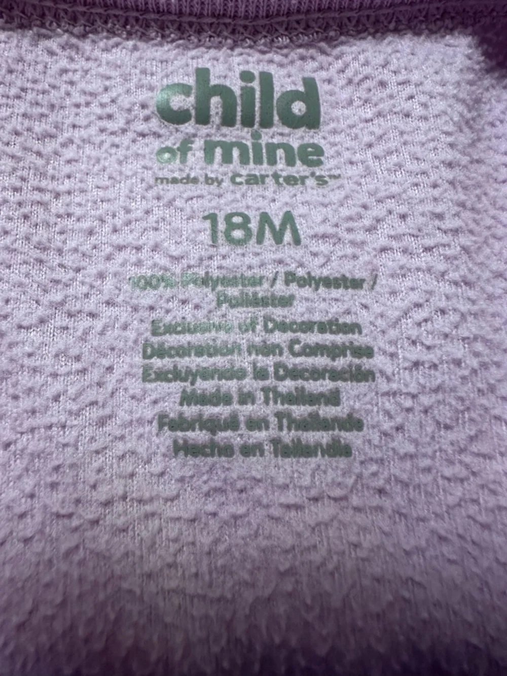Carter’s Penguin Fleece Top 18M Purple Ruffle Hem